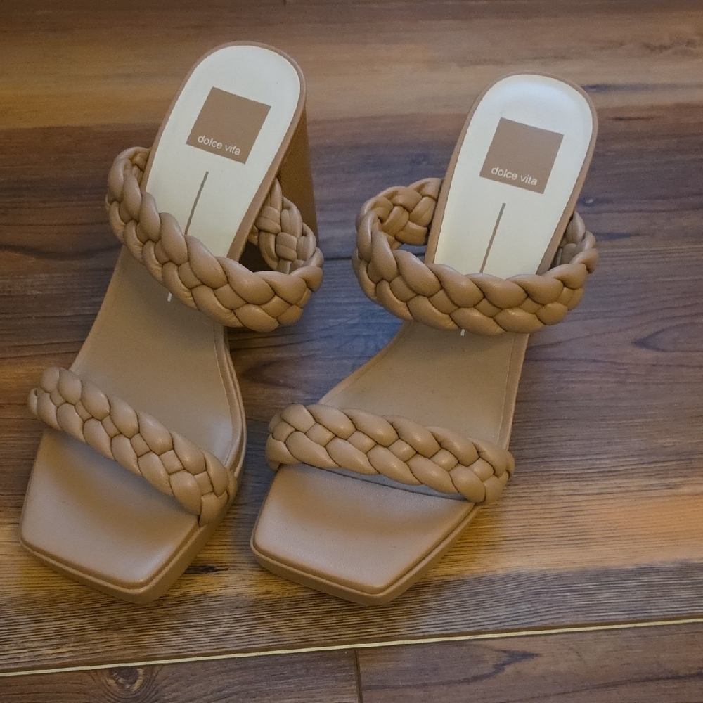 Dolce Vita Tan Braided Heeled Sandals